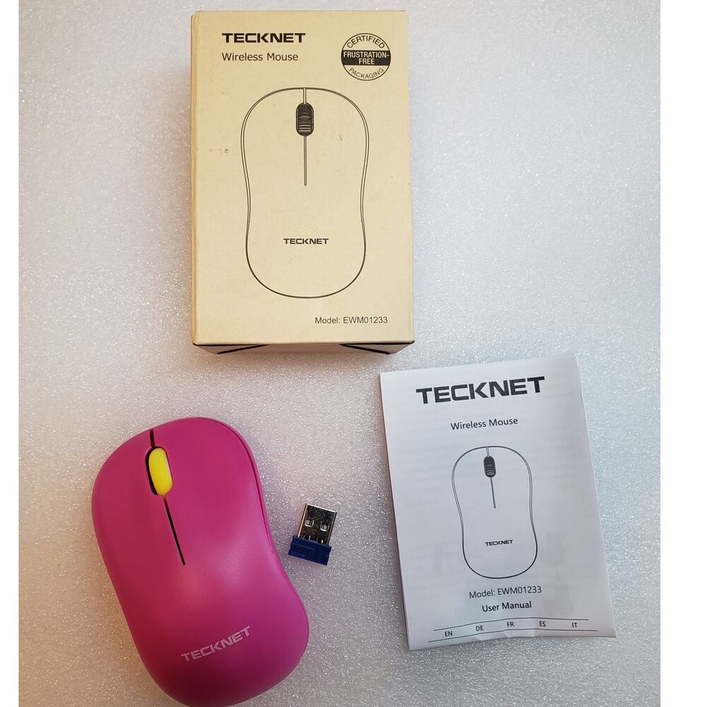 TECKNET EWM01300 Wireless Optical Mouse (Pink & Yellow)
